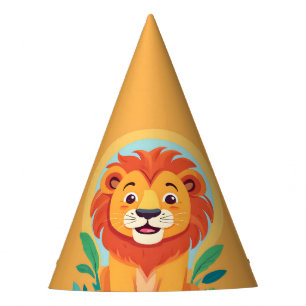 Cute lion Face safari Wild jungle Birthday Party Hat