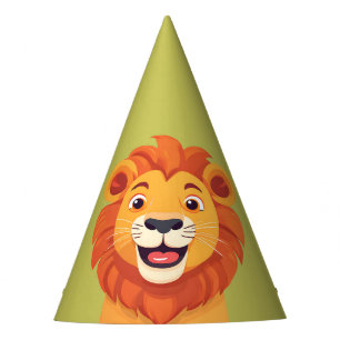 Cute lion Face safari Wild jungle Birthday Party Hat