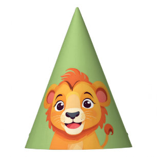 Cute lion Face safari Wild jungle Birthday Party Hat