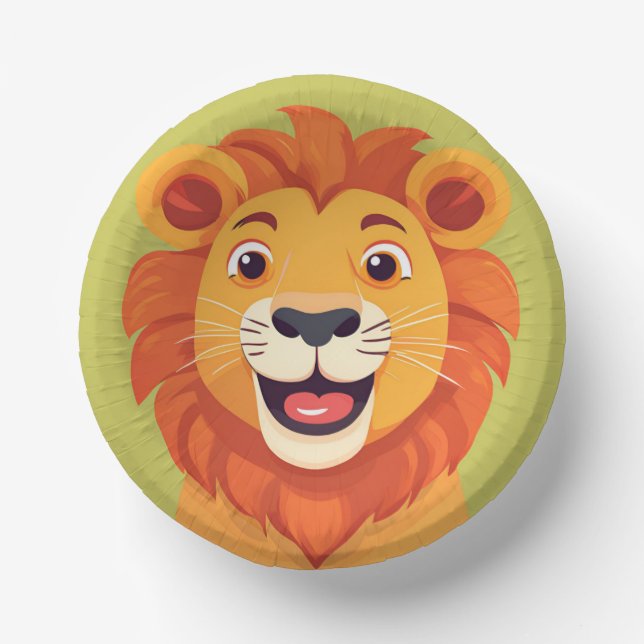 Cute lion Face safari Wild jungle Birthday Party  Paper Bowls (Front)