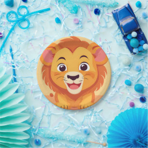Cute lion Face safari Wild jungle Birthday Party Paper Plates