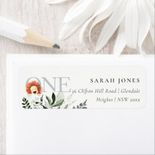 Cute Lion Foliage 1st First Birthday Address Label