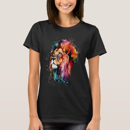Cute Lion for wild animal  rainbow colored  1 T_Shirt
