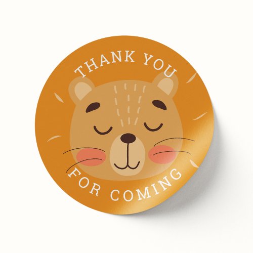 Cute lion Funny animal safari zoo thank you Classic Round Sticker