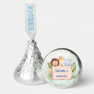 Cute Lion Giraffe Tropical flower Birthday party Hershey®'s Kisses®