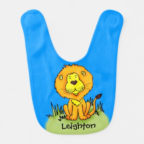 Cute lion graphic art add your name Baby bib