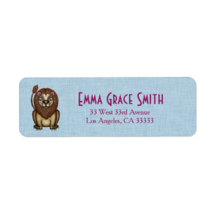 Cute Lion Graphic Return Address Labels
