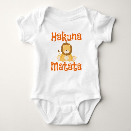 Cute Lion Hakuna Matata Baby Bodysuit