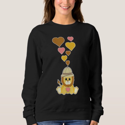 Cute Lion Hearts  Lion Lover I Love Lions Sweatshirt
