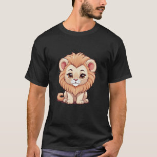 Cute Lion Illustration – Adorable Kawaii Lion Desi T-Shirt