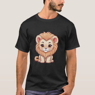 Cute Lion Illustration – Adorable Kawaii Lion Desi T-Shirt