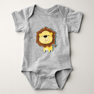 Cute Lion Illustration Baby Bodysuit