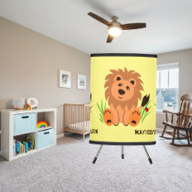 Cute lion in the grass with ladybug, custom    tripod lamp