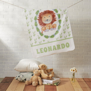 Cute Lion Jungle Safari Animal Baby Nursery Blanket