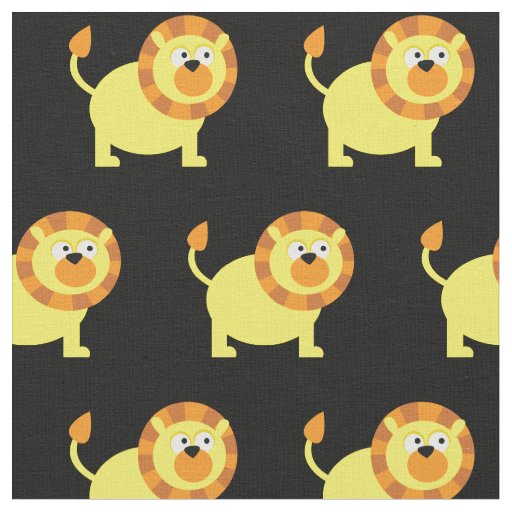 Cute Lion Kid Baby Nursery Black Big Cat Fabric
