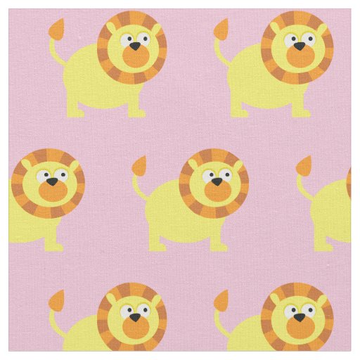 Cute Lion Kid Baby Nursery Light Pink Big Cat Fabric