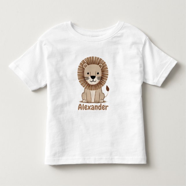 Cute Lion Kids Name personalizable Toddler T-shirt (Front)