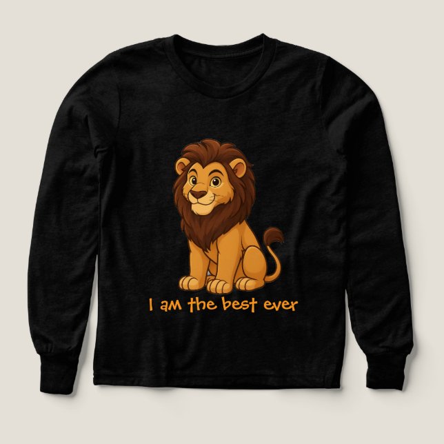 Cute lion kids sweatshirt "I am the best ever" Tri-Blend Shirts (Design Front)