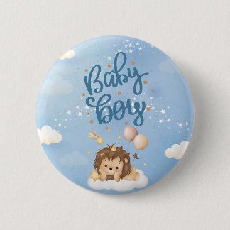 Cute Lion King Baby Boy button