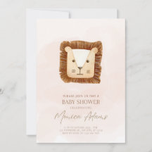 Cute Lion King Baby Shower Theme Invitation