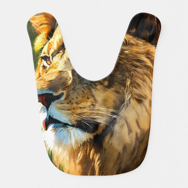 Cute Lion Logo Baby Bib (Front)