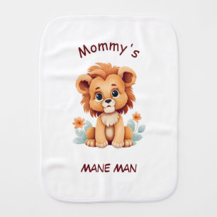 Cute lion "Mommy's Mane Man"  Baby Burp Cloth