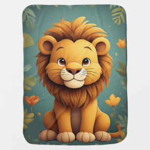 Cute Lion Nursery Jungle Animal Nursery Safary Baby Blanket