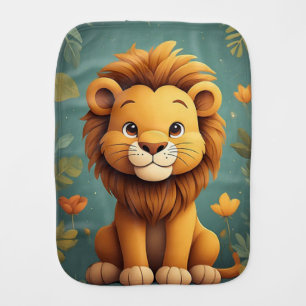Cute Lion Nursery Jungle Animal Nursery Safary Baby Burp Cloth