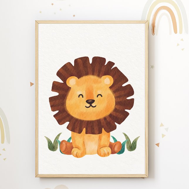 Cute Lion Nursery Poster Kids Room Decor (Creator Uploaded)