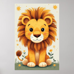 Cute Lion Nursery Wall Art Jungle