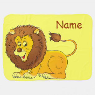 Cute Lion Personalized Baby Blanket