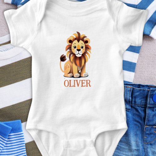  Cute Lion Personalized Baby Bodysuit