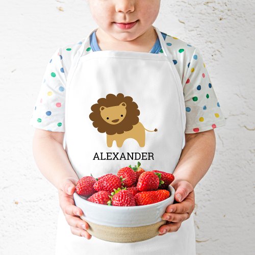 Cute Lion Personalized Kids Apron