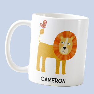 Cute Lion Personalized Name Coffee Mug