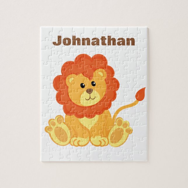 Cute Lion Personalized Puzzle (Vertical)