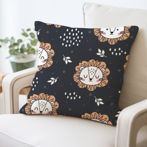 Cute Lion Pillow Kids Decorative Animal Throw Pillow