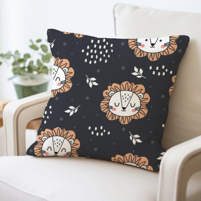 Cute Lion Pillow, Kids Decorative Animal Throw Pillow (Creator Uploaded)