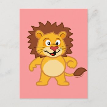 Cute Lion Postcard by cuteunion at Zazzle