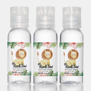 Cute Lion Safari Animal Thank You Baby Shower Hand Sanitizer