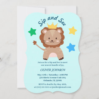 Cute Lion Sip & See Baby Shower