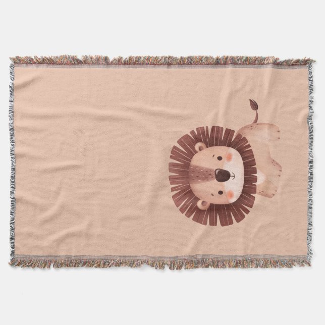 Cute Lion Throw Blanket (Front)