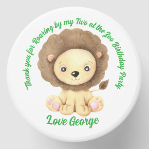 Cute Lion Two at The Zoo Animals Kids Birthday Mini Candle Favors
