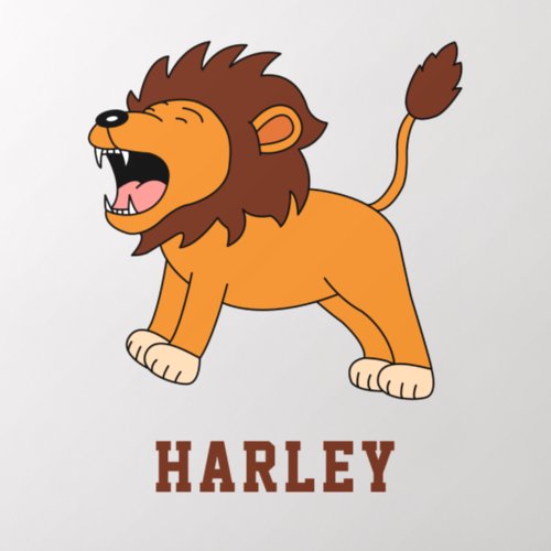 Cute Lion Unique Boy Personalized Custom Name Wall Decal