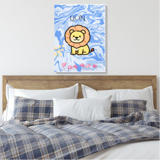 Cute Lion Wall Art | Safari Nursery Decor | Boho K