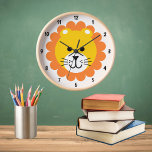 Cute Lion Wild One Jungle Safari Animal Cartoon Clock<br><div class="desc">Colorful wild animals are a popular theme for decorating kids rooms. The zoo theme/ jungle safari theme decor adds an extra element of excitement and adventure for children, making it a perfect choice for animal-loving kids. From vibrant toucan to majestic lion, these jungle animals bring a sense of adventure and...</div>