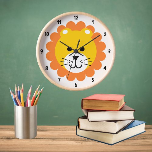 Cute Lion Wild One Jungle Safari Animal Cartoon Clock