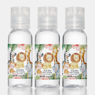 Cute Lion with Safari Animals Baby Shower Hand Sanitizer