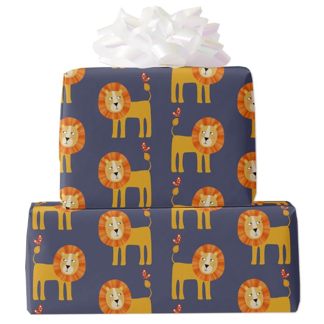 Cute Lion Wrapping Paper (Cute lion gift wrap paper roll)