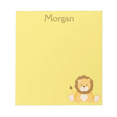 Cute Lion Yellow Notepad