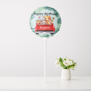 Cute Lion Zoo jungle farm truck boy Birthday party Balloon